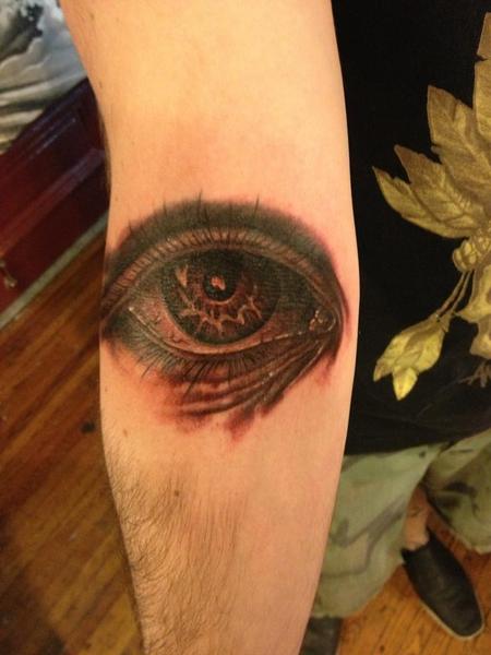 Tattoos - black and grey eye tattoo - 86292
